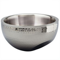 10" Hammered Stainless Steel Dual Angle Double Wall Bowl